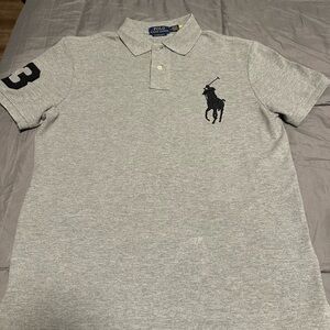 Ralph Lauren Light Gray Polo Shirt with Black Accents